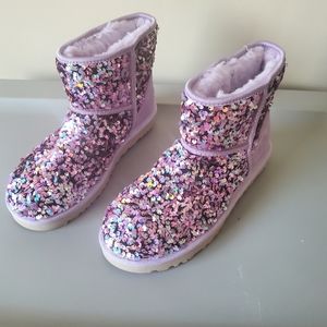 UGG Lilac Frost Classic Mini Stellar Sequin Size 8
